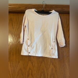 GAP Pink Striped Long Sleeve Kids Tee